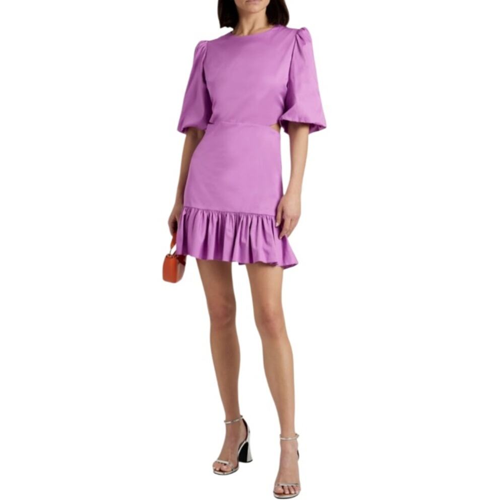 Veronica Beard Purple Sheath Mini Dress with Puff Sleeves Size 6 NWT